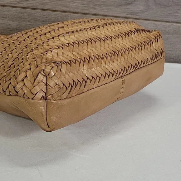 Marta Ponti by Anthropologie Tan Woven Leather Tote Crossbody Shoulder Bag - Picture 6 of 11